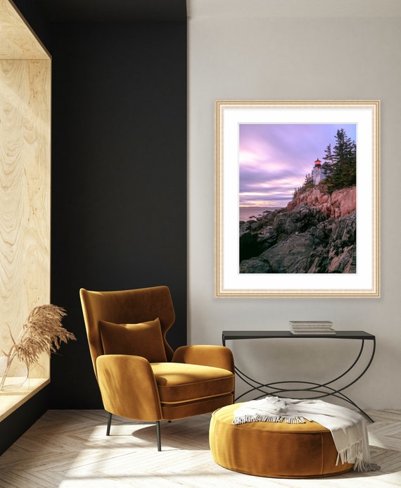 Framed Art, Bass Harbor Head Lighthouse, Acadia National Park, Bar Harbor, Maine,  Framed Lighthouse Art, Framed Print, Coastal, New England