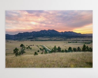 Flatirons Canvas Print: Boulder Colorado Sunset Mountain Photography