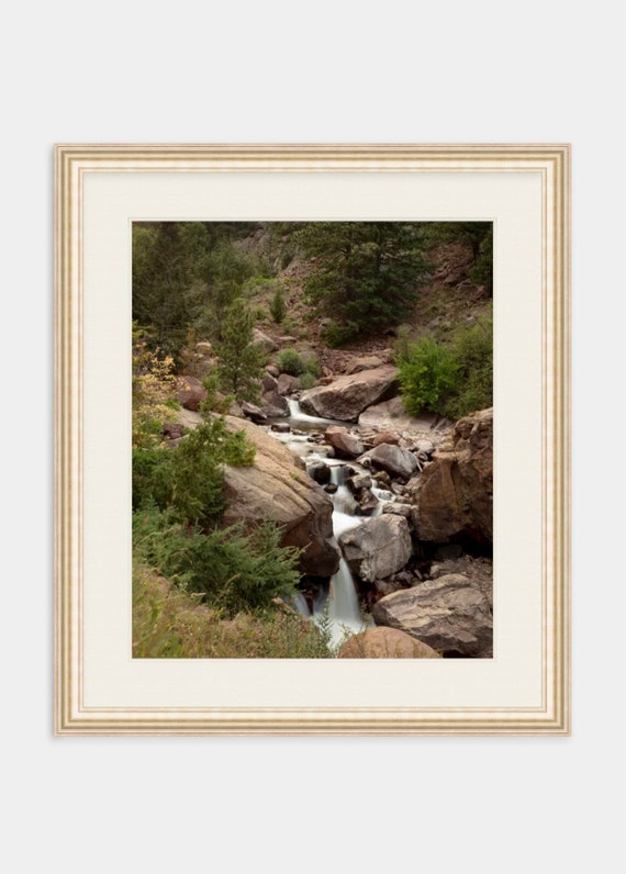 Framed Waterfall Art: Eldorado Canyon Colorado Mountain Print