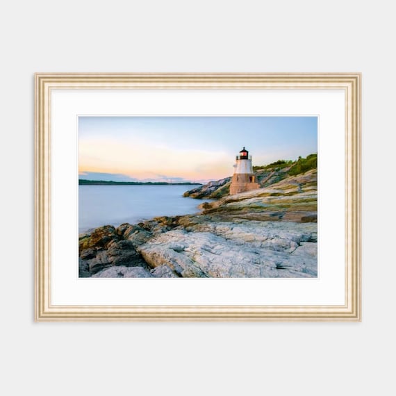 Castle Hill Lighthouse, Newport, Rhode Island, New England Lighthouse, Coastal, Lighthouses, Seaside, Nautical, Photograph, RI Wall Art