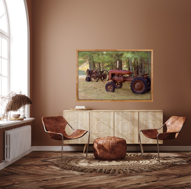 Country Art, Foster, Rhode Island, Vintage, Tractors, Autumn Photography, Farm, New England Photograph, Country Home Decor, Fall Decor, RI image 8