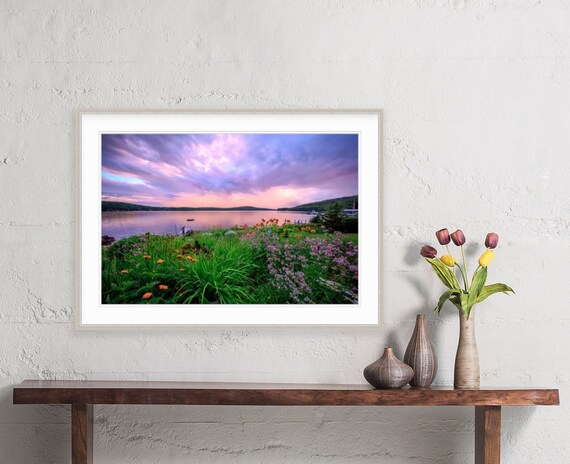 Lake Winnipesaukee Photo, Meredith, New Hampshire, Church Landing, Lake Winnipesaukee Artwork, Rainbow Art, Wall Decor, Sunset Art