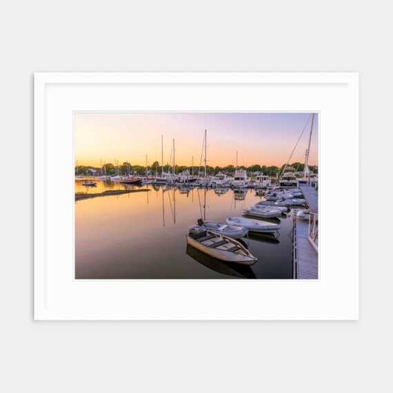 Wickford Rhode Island Art, Wickford, Rhode Island, Boats, New England, Ocean, Coastal, Seascape, Art, Photograph, Artwork, Sailboats, Sunset