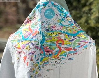 Tallit (medium-weight twill & satin prayer shawl) | Ruah Elohim / The Breath of God