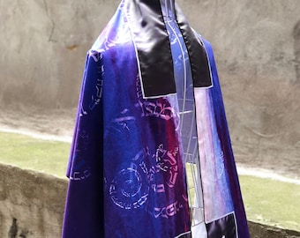 Tallit (medium-weight twill & satin prayer shawl) | Stars in the Sky