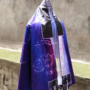 Tallit (medium-weight twill & satin prayer shawl) | Stars in the Sky