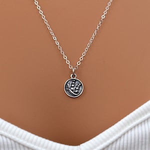 Sterling Silver Lily of the Valley Flower Necklace. May Birthflower Pendant. Meaningful Jewelry for Girls & Women.