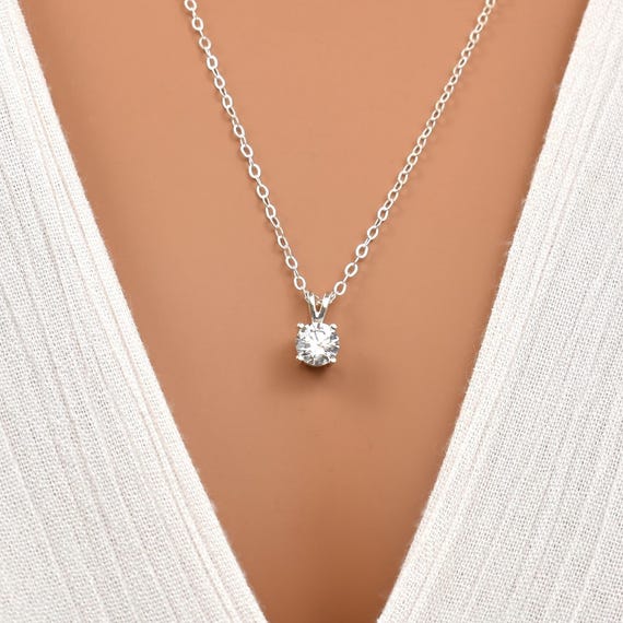 Simple cubic zirconia necklace discount