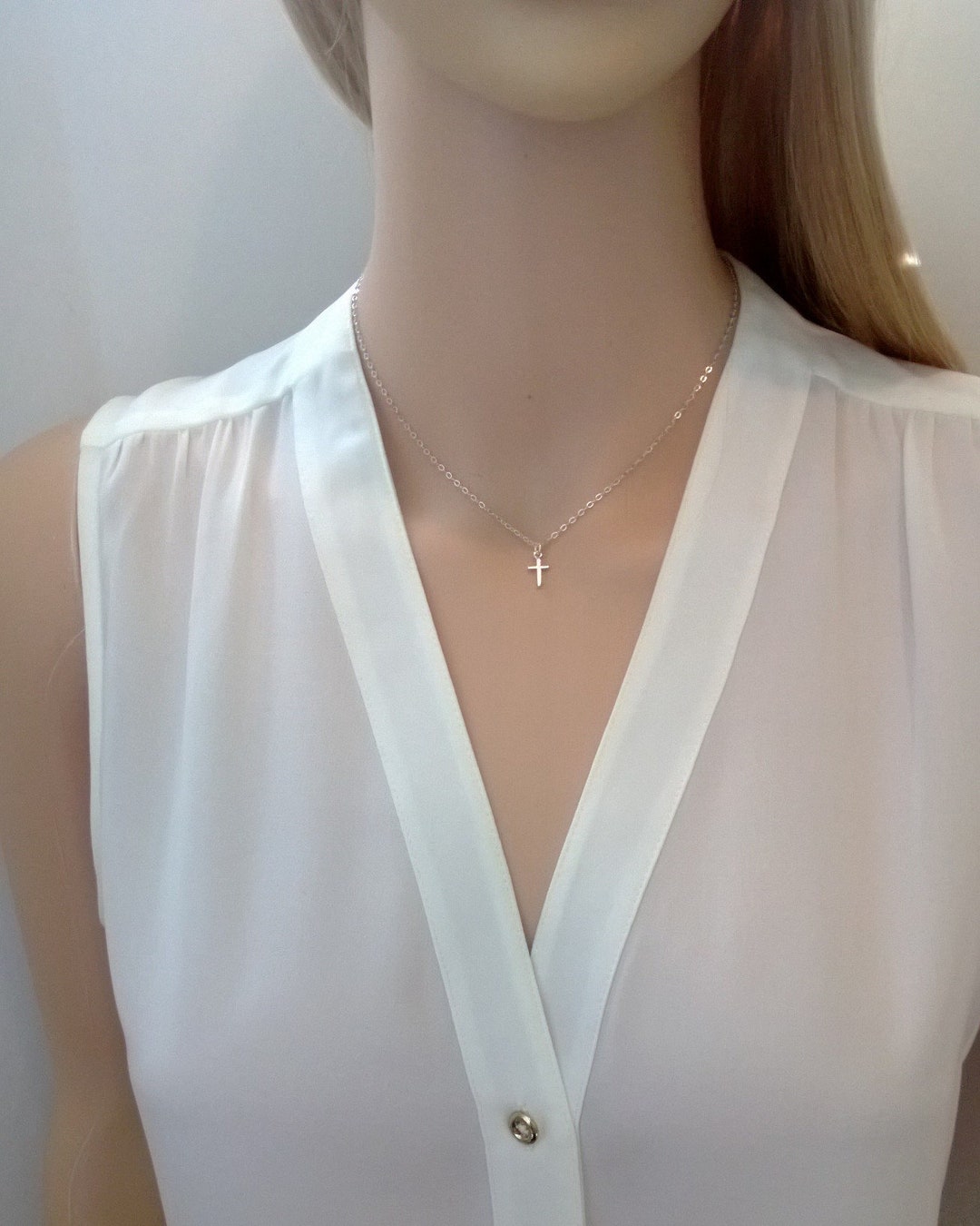 2pcs- Daisy Large Cross In Sterling Silver, Gold Filled, Rose Gold Filled, Cross Charm Pendant, Religion Charms, CM217C - Foto 8