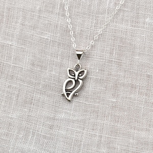 Sterling Silver Owl Pendant Necklace: Goddess Athena Symbol