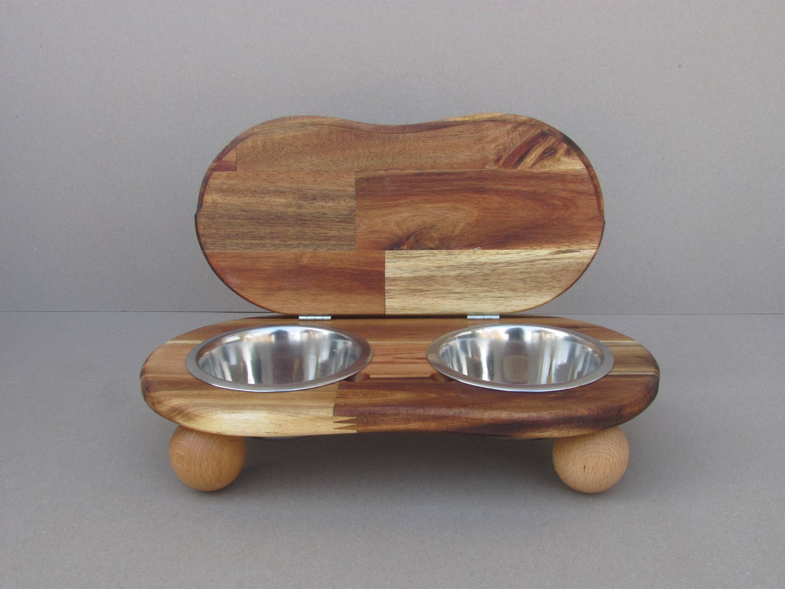 Pet bowl stand with lid COVER UP II S Elevated dog bowl Etsy