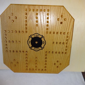 Handmade Oak Aggravation Board Game Customized Logo 4 player image 3