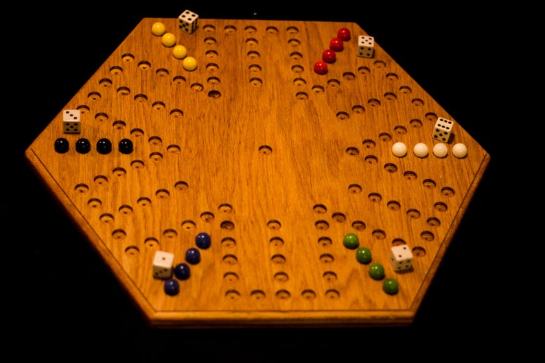 Handmade Oak Aggravation Board Game 6 Player Hexagon Board Etsy Canada