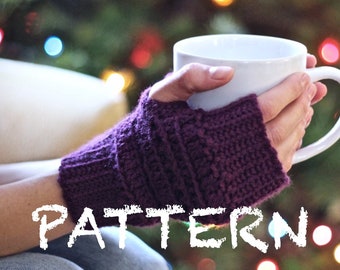 Crochet pattern and tutorial | Cozy Crochet Fingerless Gloves | Lacy Wristwarmers | Ribbed Fingerless Mitts Pattern, Worsted Weight Yarn