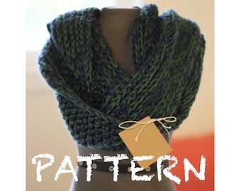 Easy and Quick Crochet Pattern: 2-Tone Infinity Scarf, S M L | Looks like Knit | Circle Scarf Pattern | Ribbed Scarf | Cozy Gift