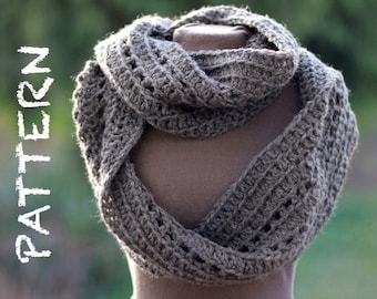 PATTERN Ribbed Infinity Scarf Crochet PATTERN | 1 Skein Crochet Cowl Pattern | Ribbed Circle Scarf Pattern | Riding the Rails Scarf