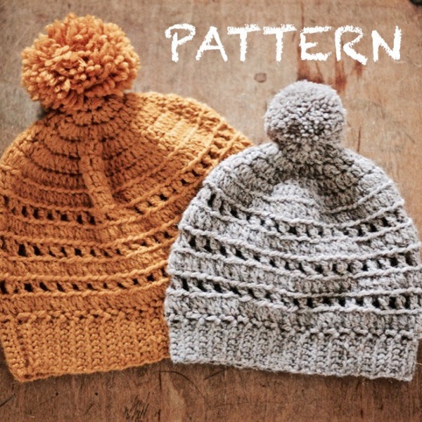 Easy Crochet Pattern: Ribbed Winter Hat | Invisible Seam | Adult Teen Child Baby Winter Hat | Photo Tutorial | Textured Winter Hat Pattern