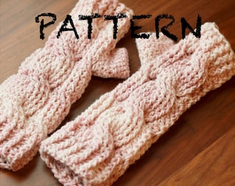 PATTERN Fingerless Mitts with Cables Crochet Pattern | Cabled Fingerless Gloves | Arm Warmers Hand Warmers | Photo Tutorial | Worsted Weight