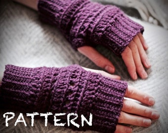 Quick Crochet Pattern | Ribbed Crochet Fingerless Gloves | Child, Teen, Adult Wristwarmers | Fingerless Mitts Pattern | Cozy Gift