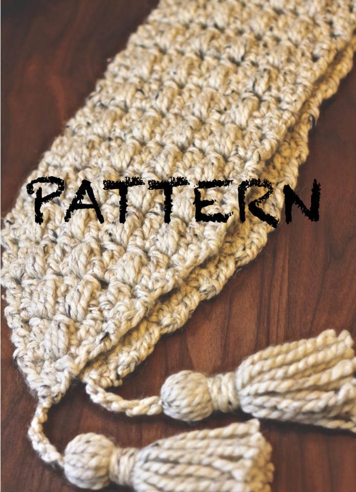 Easy Crochet Pattern: Madeleine Tasseled Scarf | Crochet Adult Chunky Scarf | Tassels | Photo Tutorial | Winter Scarf Pattern