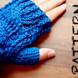 Crochet Pattern Fingerless Gloves with Cables, Cabled Fingerless Mitts, Arm Warmers Hand Warmers, Photo Tutorial, Child, Adult, Gift for Her