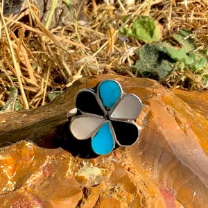 Vintage Zuni Inlay Sterling Ring