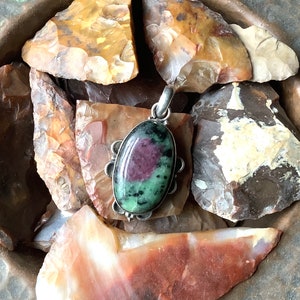 Ruby Zoisite Sterling Pendant