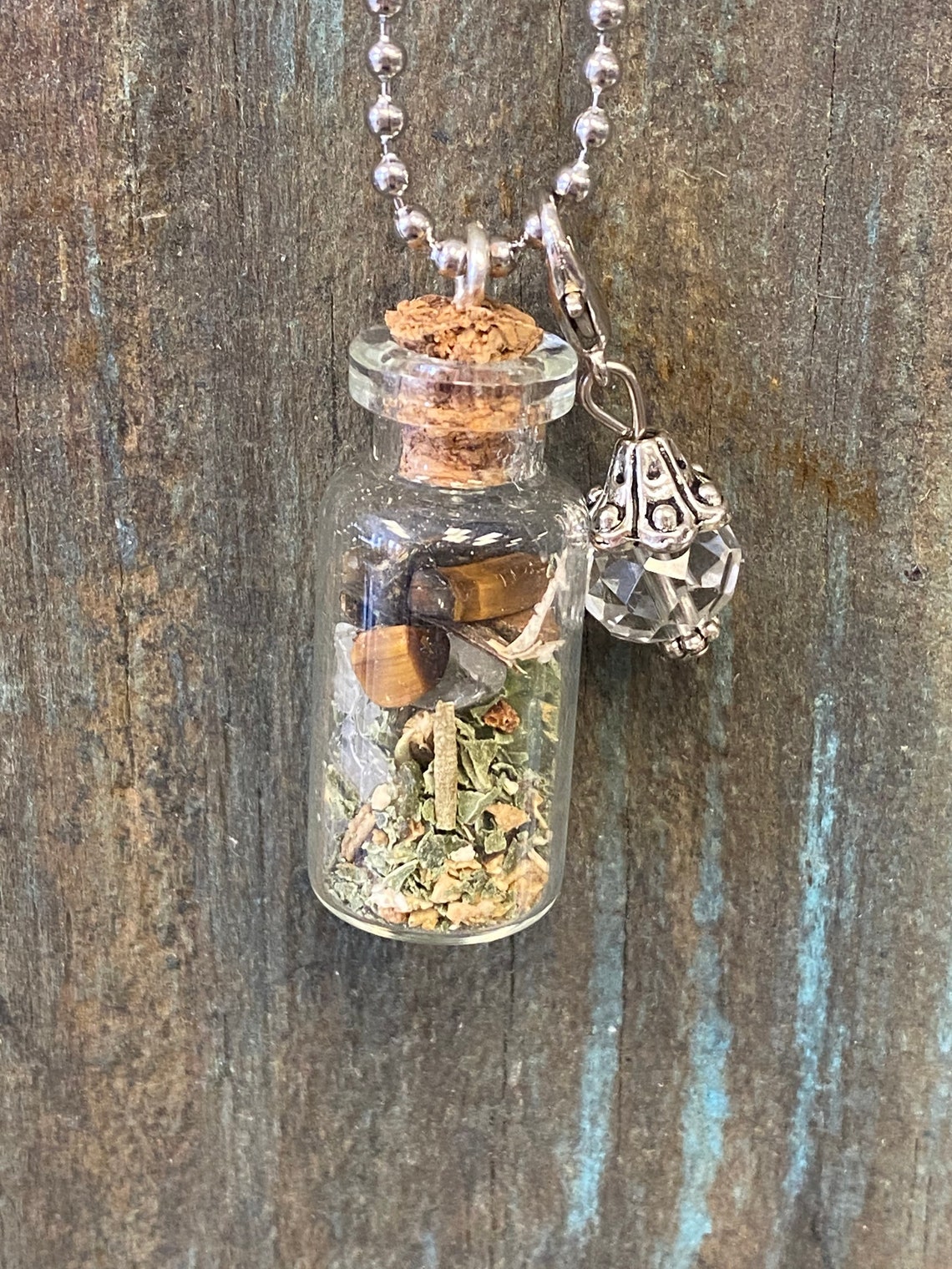 Safe travels spell jar necklace keychain car mirror charm Etsy
