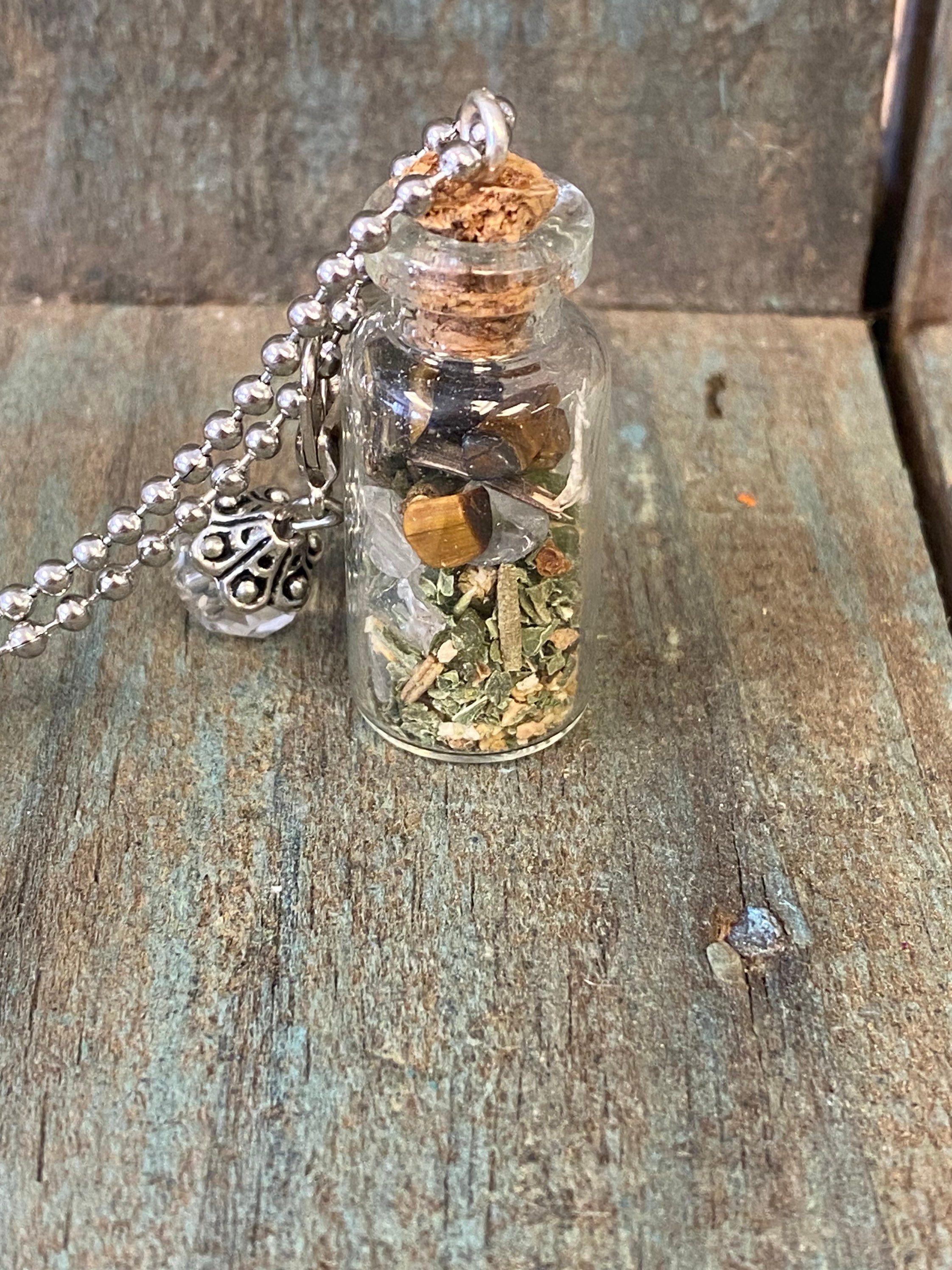 Safe travels spell jar necklace keychain car mirror charm Etsy