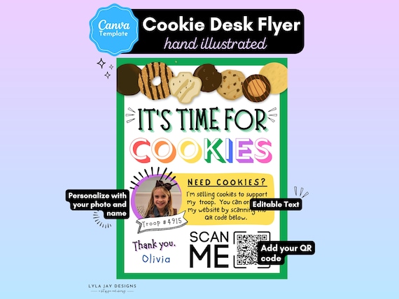 Cookie Sales Flyer: Editable Template for Troop Fundraising (Digital Download)