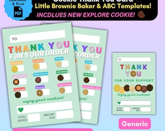 2026 Scout Cookie Thank You Card: ABC & LBB Delivery Cards (Printable PDF)