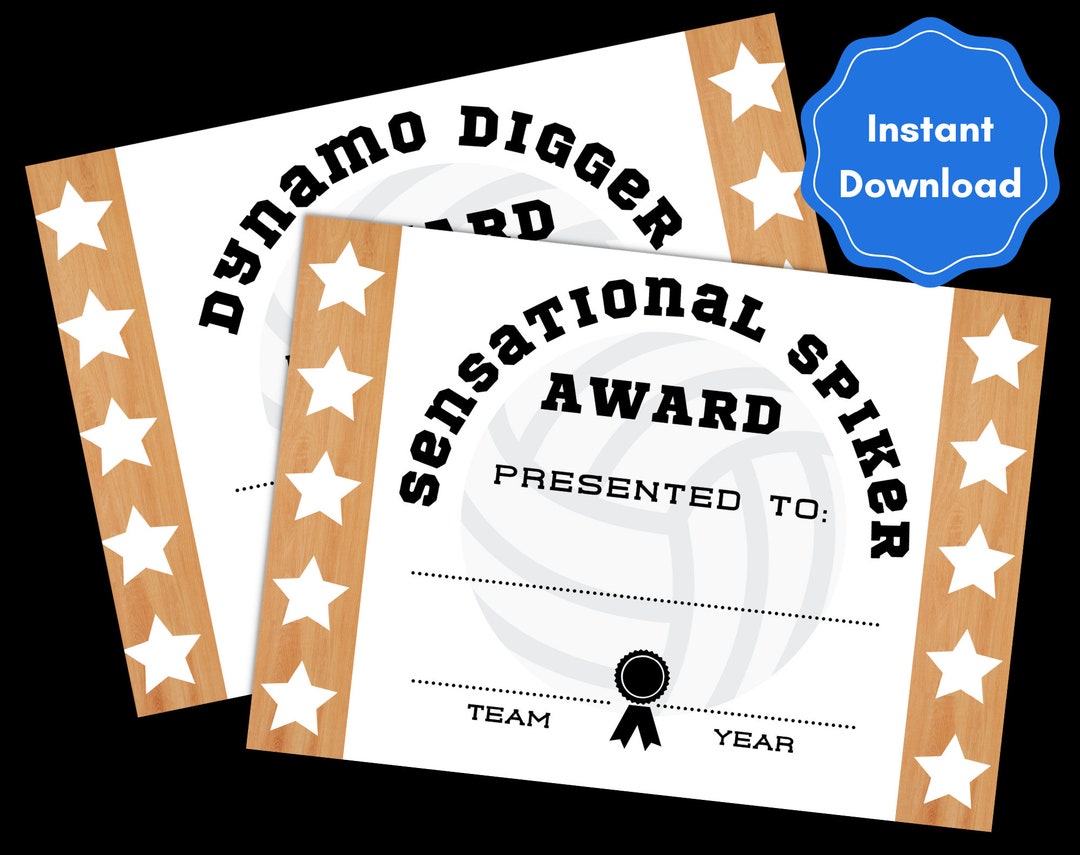 Editable Volleyball Team Awards Certificates End of Season Etsy