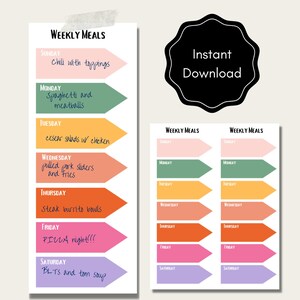 Simple Weekly Meal Planner - Rainbow Modern
