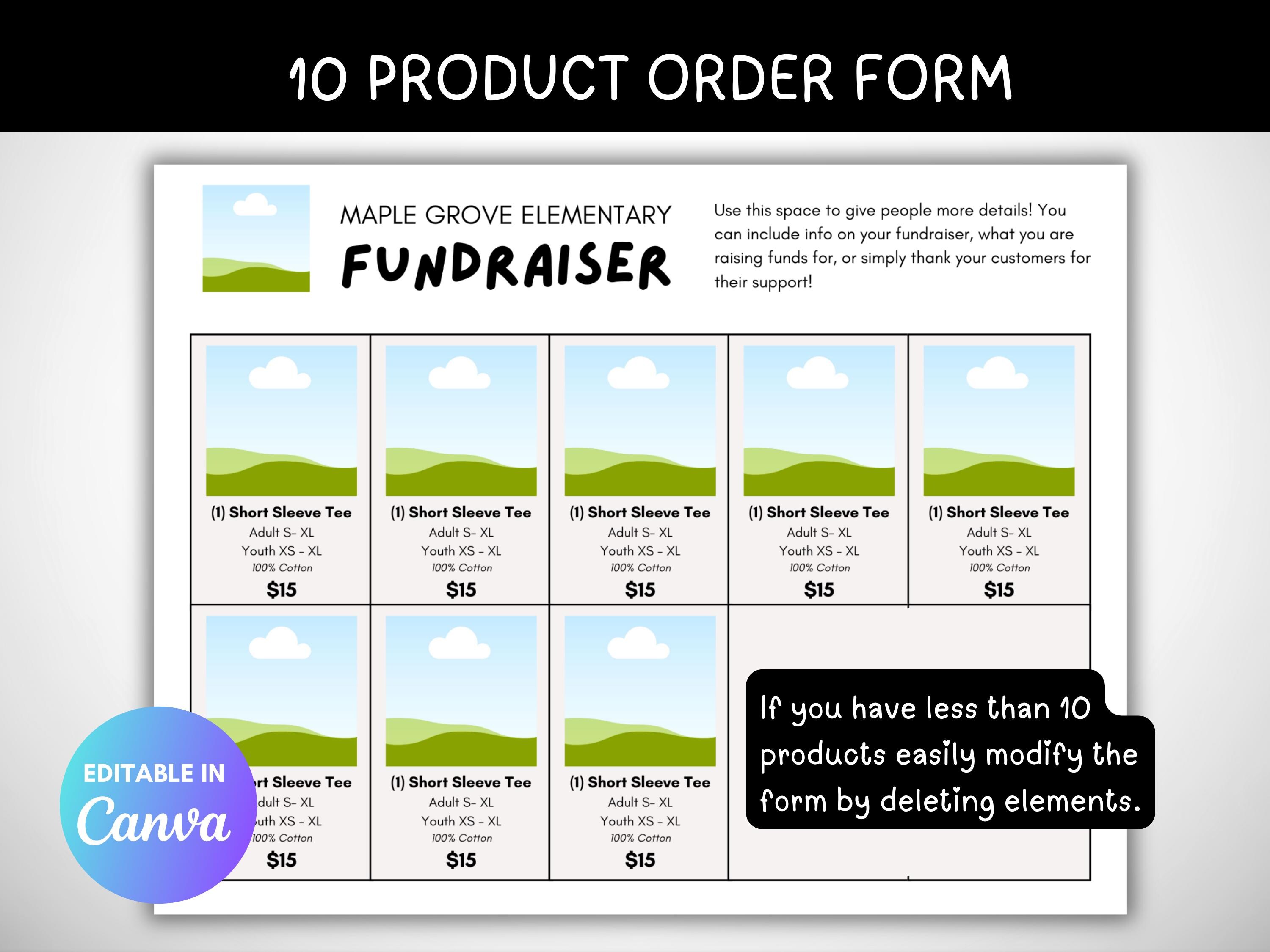 Cheer Fundraising Order Form: Editable Canva Template (digital Download ...
