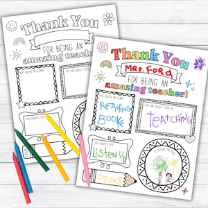 Teacher Appreciation Week Printable, Teacher Thank You, All About My Teacher, Teacher Gifts Coloring Page,  Instant Digital Download