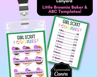 2026 Scout Cookie Sales Lanyard: ABC & LBB Lanyard Insert Cards (Printable PDF)