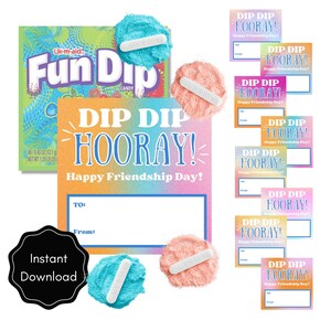 Cartão de doces divertidos para o Dia da Amizade - Download instantâneo para impressão