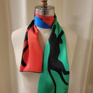 Silk Charmeuse Long Tiger Scarf - Multicolor