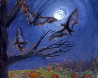 Moonlight Bats 5x7" Print