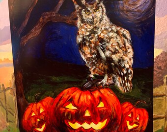 All Hallows Owl 9x12" Print