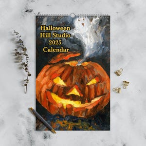 Halloween Hill Studio Wall Calendar 2025, Halloween Calendar, Spooky Calendar
