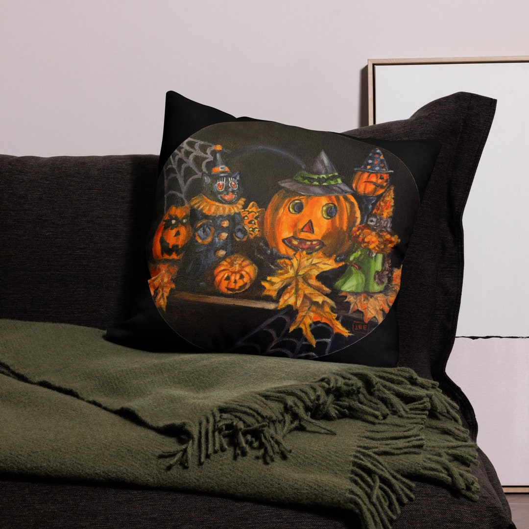 Vintage Halloween Pillow Case: Jack O Lantern, Witch & Ghost Decor - Etsy