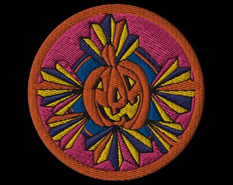 Gestickter Halloween Jack O Lantern Aufnäher: Kostüm Aufnäher