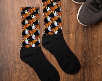 Halloween Socks: Spooky Jack O Lantern Ghost Design