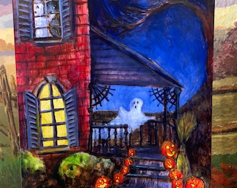 Haunted Halloween 9x12" Print