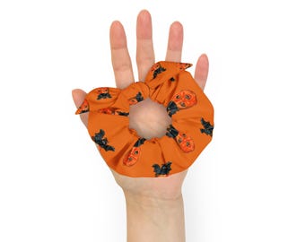 Elástico de cabelo vintage para Halloween: Jack O'Lantern e elástico de cabelo de morcego