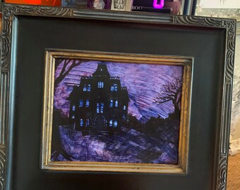 Midnight Manor Original Acrylic Painting
