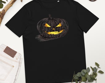 Jack O Lantern Organic Cotton Tee: Vintage Halloween T-Shirt