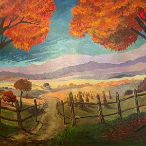 Headless Horseman Sleepy Hollow Mural Landscape Wall Digital Halloween Print
