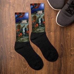 Halloween Haunted House Socks: Trick or Treat Spooky Crew Socks